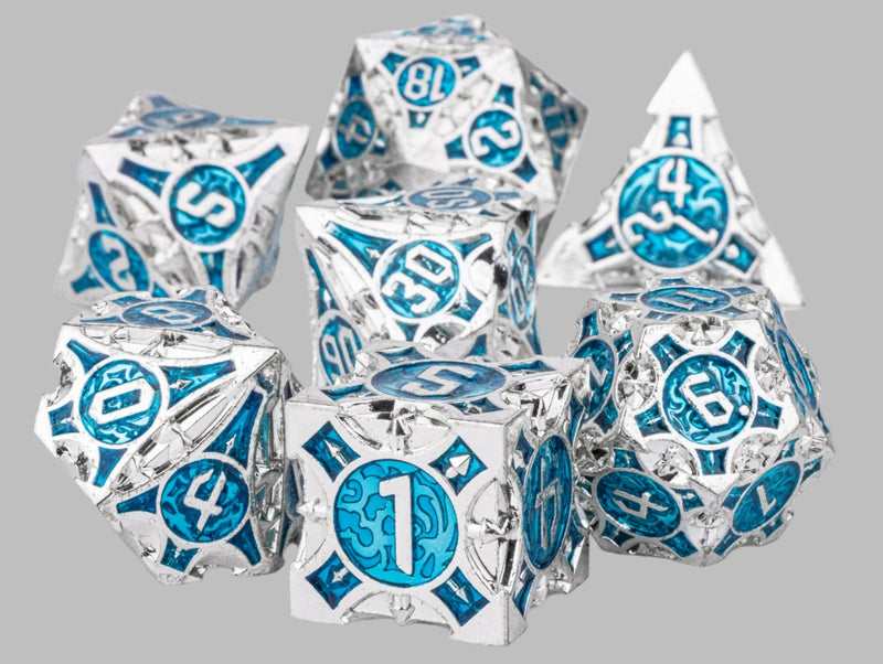 DND Metal dice for Dungeons and Dragons, board game and RPG - Set 7