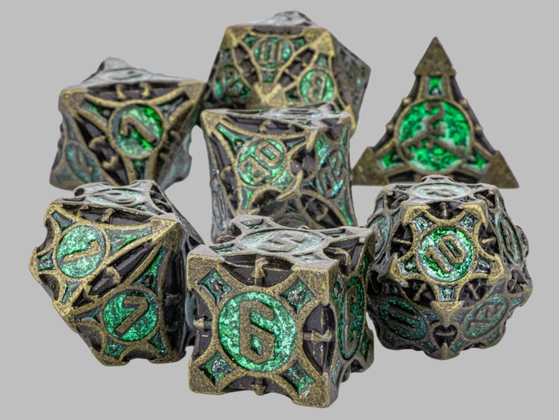 DND Metal dice for Dungeons and Dragons, board game and RPG - Set 7