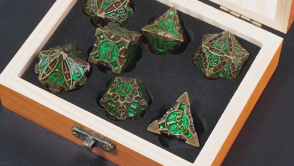 DND Metal dice for Dungeons and Dragons, board game and RPG - Set 7